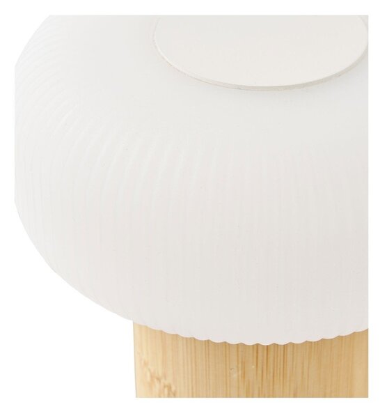 Biało-naturalna bambusowa lampa stołowa z plastikowym kloszem (wysokość 18 cm) Stafford – House Nordic