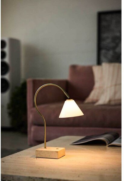 Lampa Stołowa Halo Design, beżowy, salon, metal