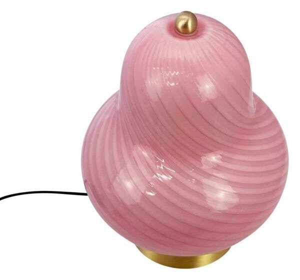 Lampa Stołowa Dyberg Larsen, Lucy, pudrowy róż, salon, szkło, skandynawski