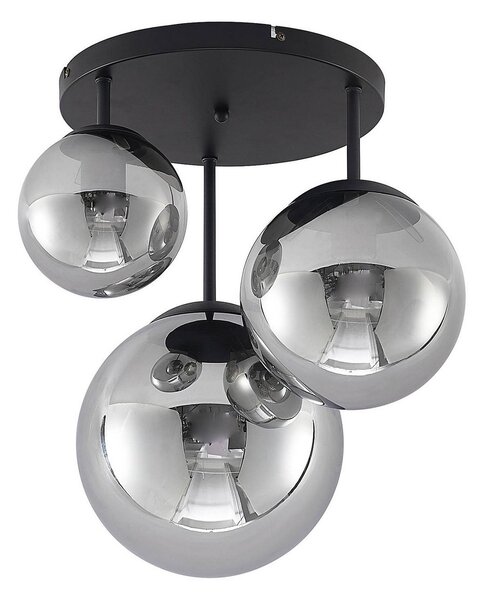 Lampa Sufitowa Lindby, Teeja, ściemnialny, szary, salon, szkło, nowoczesny