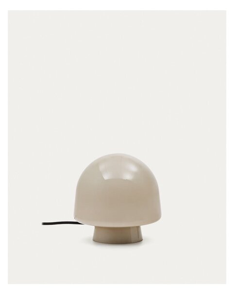 Szarobeżowa lampa stołowa ze szklanym kloszem (wysokość 20 cm) Reig – Kave Home