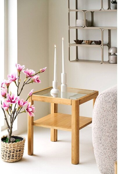 Stolik ze szklanym blatem 40x40 cm Lourmarin – House Nordic