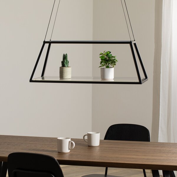 Lampa Wisząca Lucande, Mensola, ściemnialny, czarny, salon, aluminium, nowoczesny