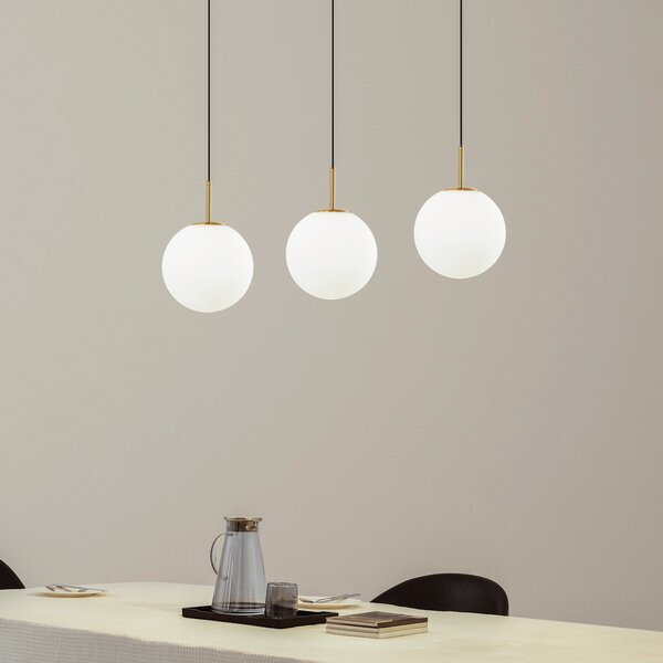 Lampa Wisząca Lucande, Joran, biały, jadalnia, szkło, nowoczesny