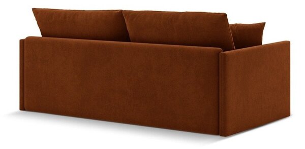 Aksamitna rozkładana sofa w kolorze terakoty 209 cm Shannon – Cosmopolitan Design
