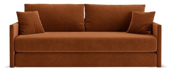 Aksamitna rozkładana sofa w kolorze terakoty 209 cm Shannon – Cosmopolitan Design