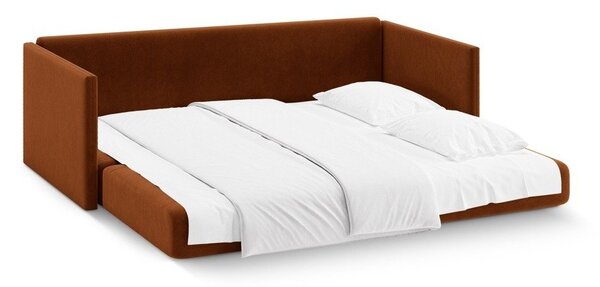 Aksamitna rozkładana sofa w kolorze terakoty 209 cm Shannon – Cosmopolitan Design