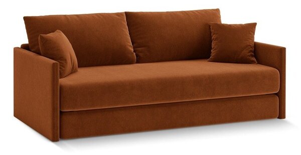 Aksamitna rozkładana sofa w kolorze terakoty 209 cm Shannon – Cosmopolitan Design