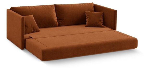 Aksamitna rozkładana sofa w kolorze terakoty 209 cm Shannon – Cosmopolitan Design