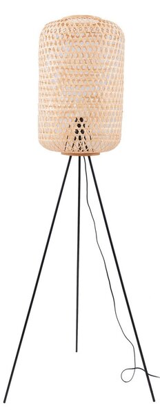 Lampa Podłogowa Lucande, Jorick, drewniany, salon, bambus, dworkowy | rustykalny