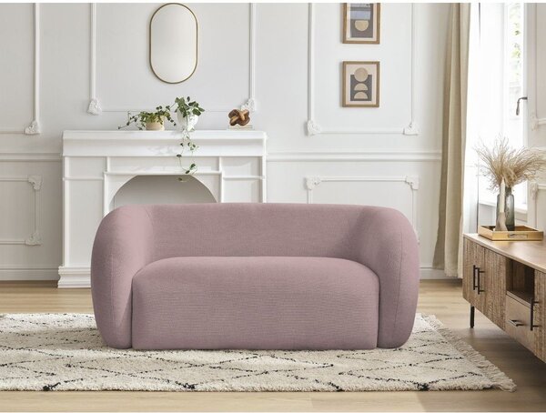 Różowa sofa z tkaniny szenilowej 160 cm Celine – Bobochic Paris