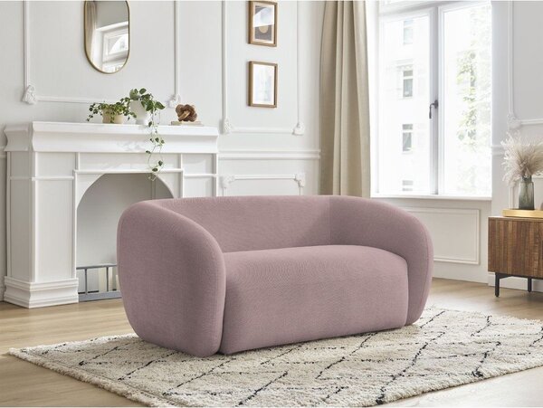 Różowa sofa z tkaniny szenilowej 160 cm Celine – Bobochic Paris