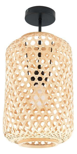Lampa Sufitowa Lucande, Jorick, ściemnialny, drewniany, salon, bambus, dworkowy | rustykalny