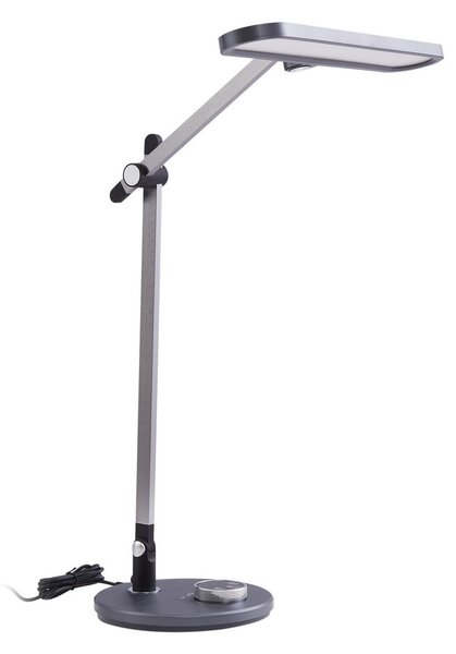 Lampa Stołowa Lindby, Elvir, ściemnialny, szary, jadalnia, aluminium, nowoczesny