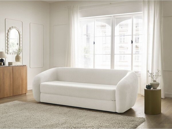 Beżowa rozkładana sofa z tkaniny szenilowej 228 cm Neyo – Bobochic Paris
