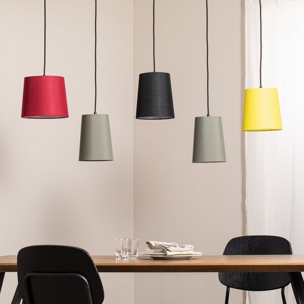 Lampa Wisząca Lindby, Amilia, ściemnialny, drewniany, jadalnia, tkanina | tekstylia, młodzieżowy