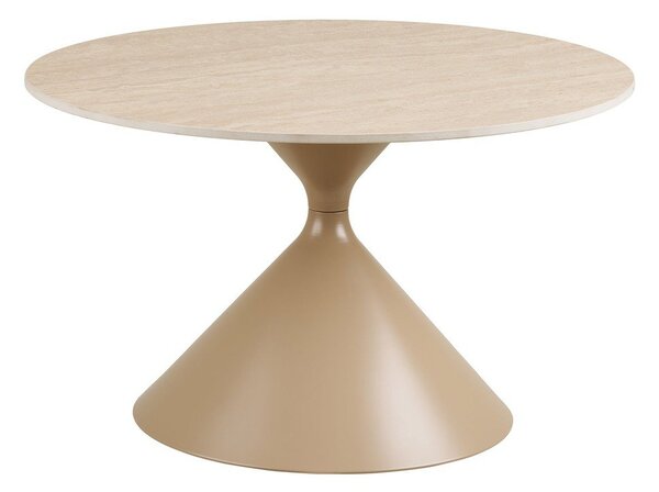 Beżowy okrągły stolik z ceramicznym blatem ø 70 cm Annecy – House Nordic