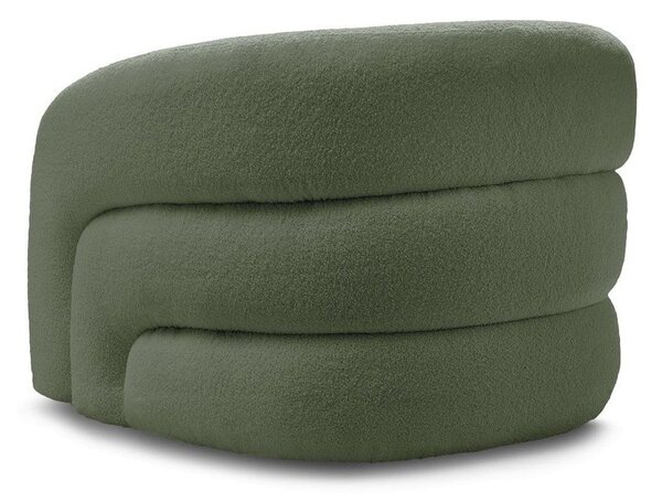 Zielony obrotowy fotel z materiału bouclé Elina – Bobochic Paris