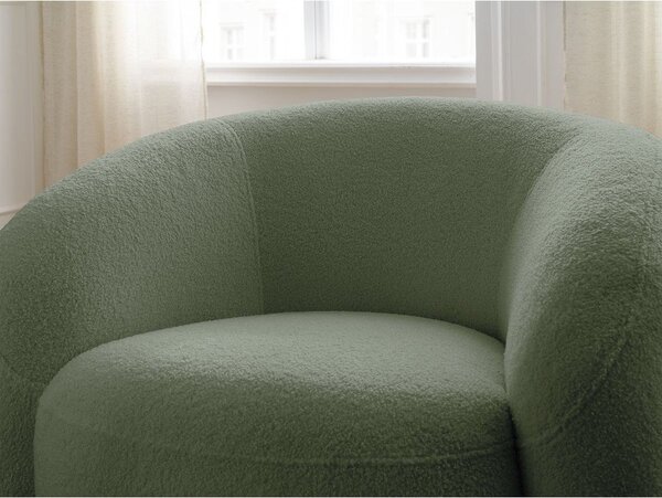 Zielony obrotowy fotel z materiału bouclé Elina – Bobochic Paris