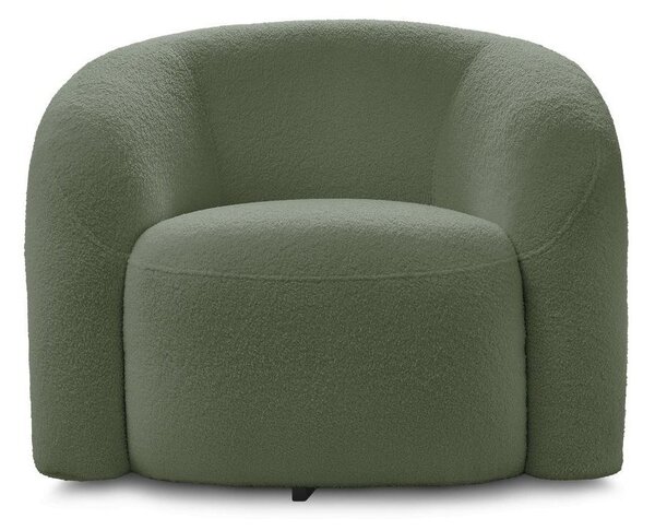 Zielony obrotowy fotel z materiału bouclé Elina – Bobochic Paris