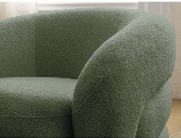 Zielony obrotowy fotel z materiału bouclé Elina – Bobochic Paris