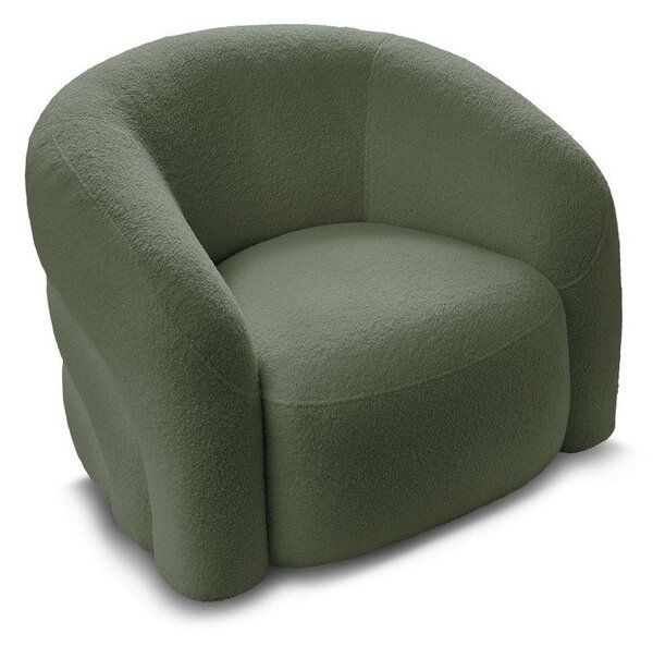 Zielony obrotowy fotel z materiału bouclé Elina – Bobochic Paris