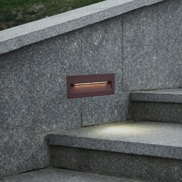 Zewnętrzna Lampa Lucande, Loya, brąz rdzawy, taras, aluminium, nowoczesny