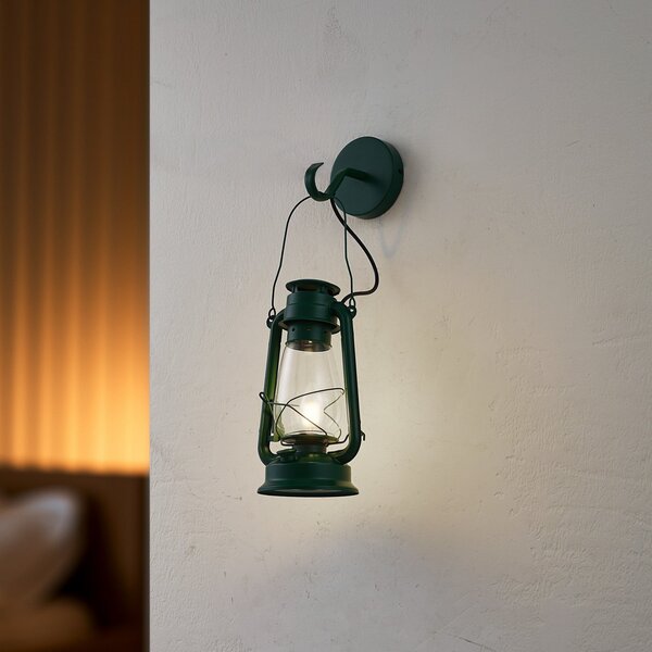 Lampa Ścienna Lindby, Raisa, ściemnialny, zielony, salon, metal, industrialny