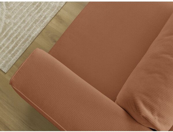 Pomarańczowa rozkładana sofa ze schowkiem 265 cm Ezechiel – Bobochic Paris