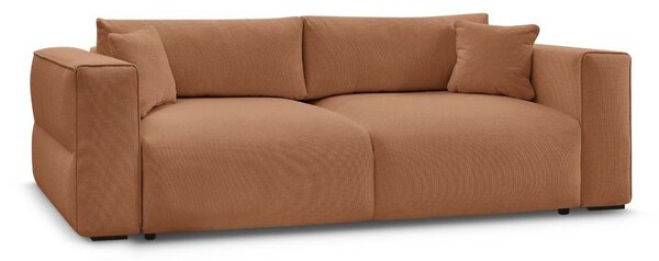 Pomarańczowa rozkładana sofa ze schowkiem 265 cm Ezechiel – Bobochic Paris