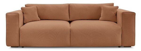 Pomarańczowa rozkładana sofa ze schowkiem 265 cm Ezechiel – Bobochic Paris