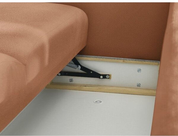 Pomarańczowa rozkładana sofa ze schowkiem 265 cm Ezechiel – Bobochic Paris