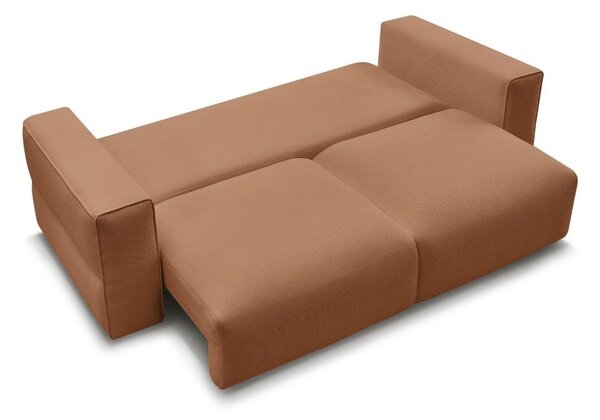 Pomarańczowa rozkładana sofa ze schowkiem 265 cm Ezechiel – Bobochic Paris