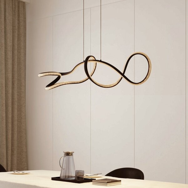Lampa Wisząca Lucande, Rodado, czarny, salon, metal, nowoczesny