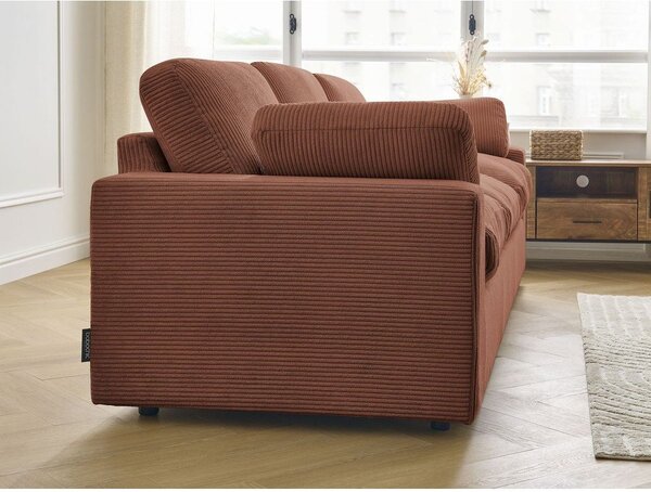 Pomarańczowa sztruksowa sofa 250 cm Belair – Bobochic Paris