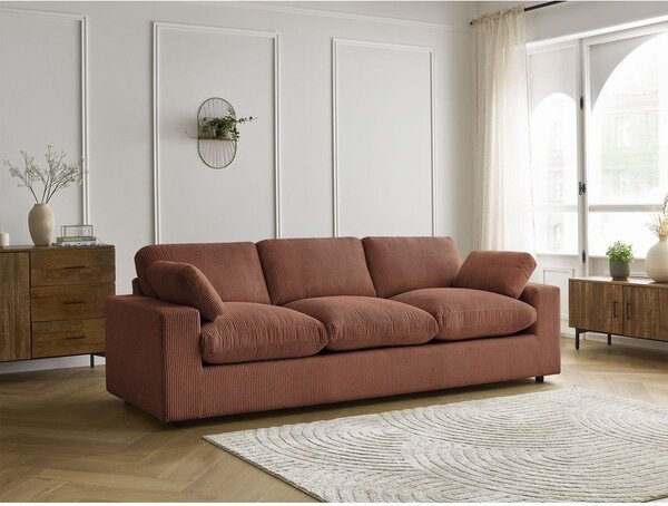 Pomarańczowa sztruksowa sofa 250 cm Belair – Bobochic Paris
