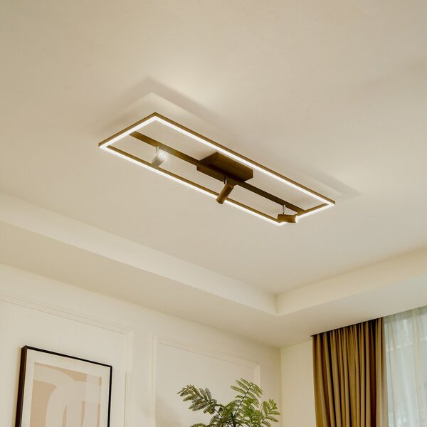 Lampa Sufitowa Lucande, Yvor, czarny, salon, metal, nowoczesny