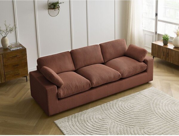 Pomarańczowa sztruksowa sofa 250 cm Belair – Bobochic Paris