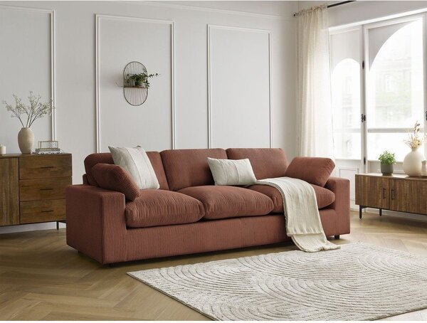 Pomarańczowa sztruksowa sofa 250 cm Belair – Bobochic Paris