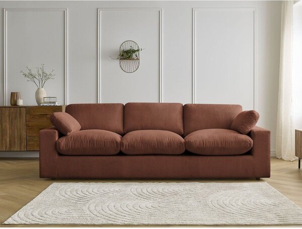 Pomarańczowa sztruksowa sofa 250 cm Belair – Bobochic Paris