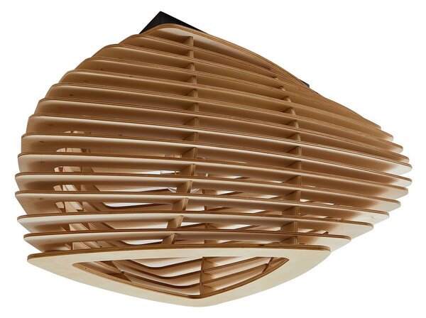 Lampa Sufitowa Lindby, Sanza, ściemnialny, drewniany, salon, drewno, skandynawski