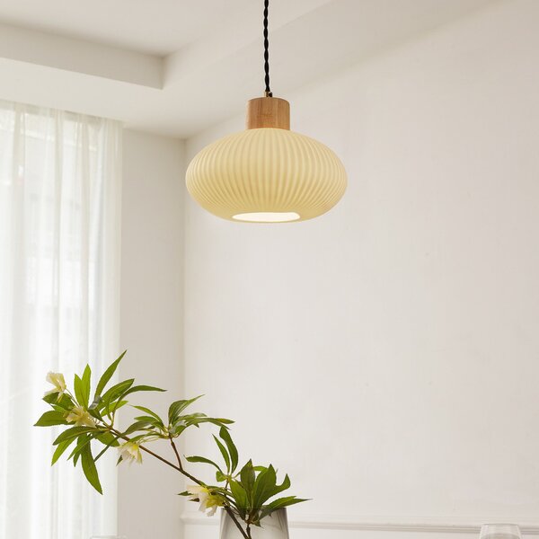 Lampa Wisząca Lindby, Paulie, ściemnialny, biały, salon, ceramika, nowoczesny