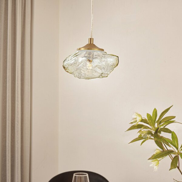 Lampa Wisząca Lindby, Piatra, ściemnialny, transparentny, salon, szkło, nowoczesny
