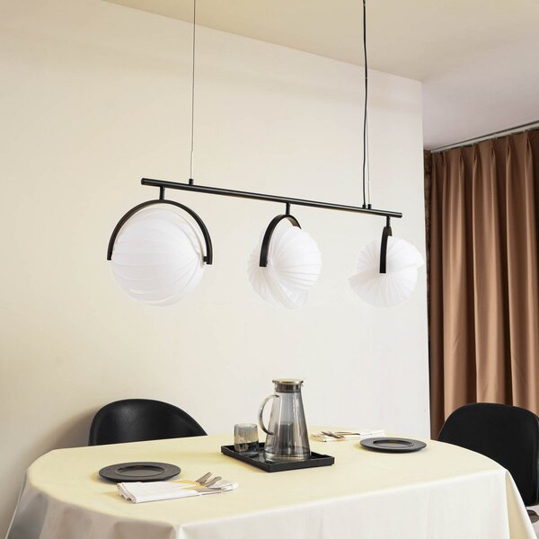 Lampa Wisząca Lucande, Helva, ściemnialny, biały, salon, tworzywo sztuczne, skandynawski