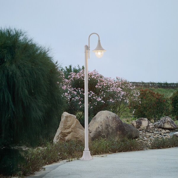Zewnętrzna Lampa Lindby, Daphne, ściemnialny, biały, aluminium, antyczny