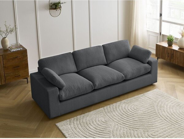 Ciemnoszara sztruksowa sofa 250 cm Belair – Bobochic Paris