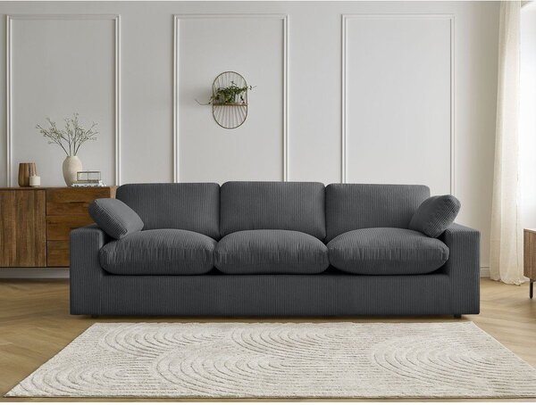 Ciemnoszara sztruksowa sofa 250 cm Belair – Bobochic Paris