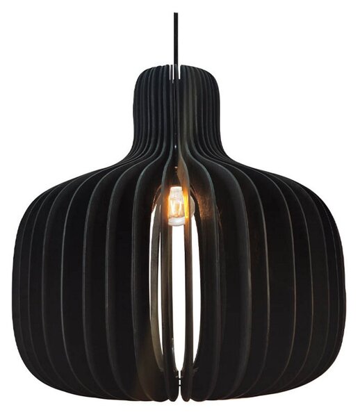 Lampa Wisząca Nordlux, Hazo, ściemnialny, czarny, salon, drewno, skandynawski