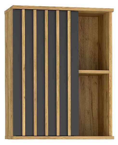 Wisząca Szafka W Stylu Loft Z Czarnymi Lamelami S7-K10