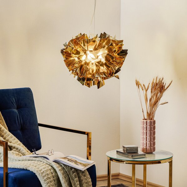 Lampa Wisząca Slamp, VELI, ściemnialny, złoty | mosiężny, salon, tworzywo sztuczne, design